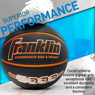 BALÓN BASKETBALL FRANKLIN SPORTS 5000 NEGRO NARANJA TAMAÑO 6 - 3