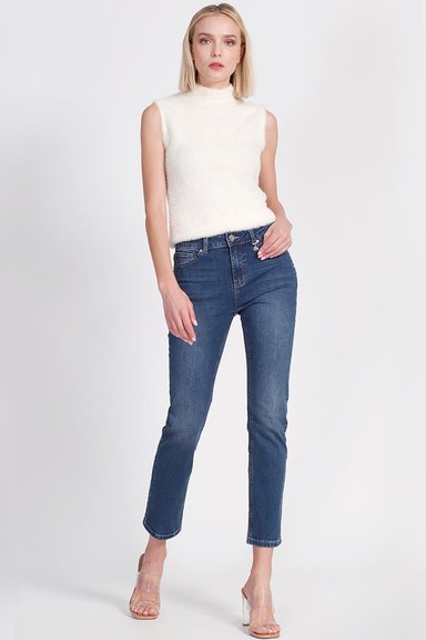 JEANS ALGODÓN MUJER LIOLA AZUL TACHAS - 1