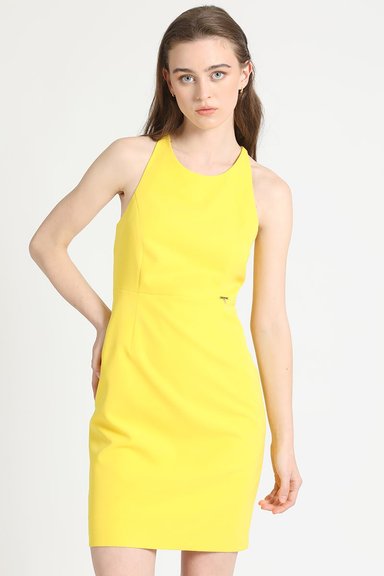 VESTIDO MUJER LIOLA AMARILLO STRASS HALTER - 1