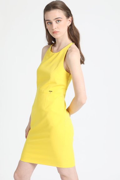 VESTIDO MUJER LIOLA AMARILLO STRASS HALTER - 2