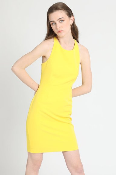 VESTIDO MUJER LIOLA AMARILLO STRASS HALTER - 5