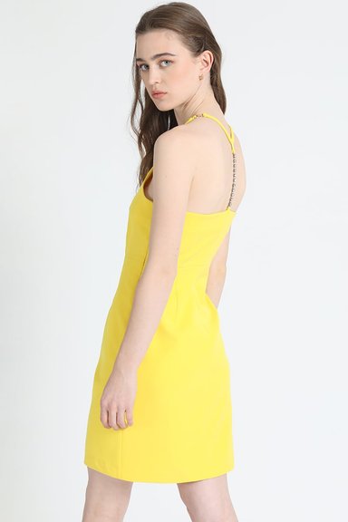 VESTIDO MUJER LIOLA AMARILLO STRASS HALTER - 6