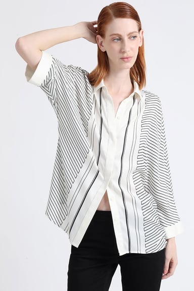 BLUSA RAYAS CONTRASTE, CRUDO LIOLA - 1