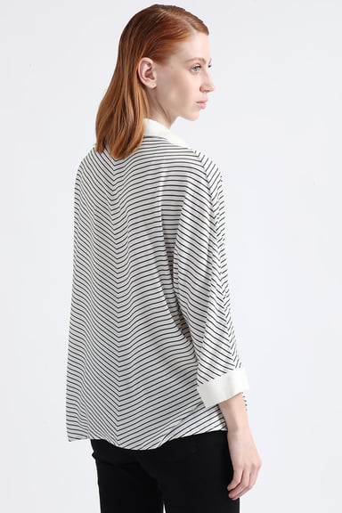 BLUSA RAYAS CONTRASTE, CRUDO LIOLA - 2
