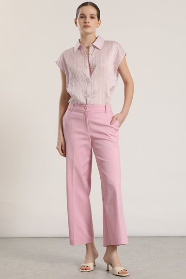 PANTALON ANCHO CROPPED LIOLA MUJER ROSA - 3