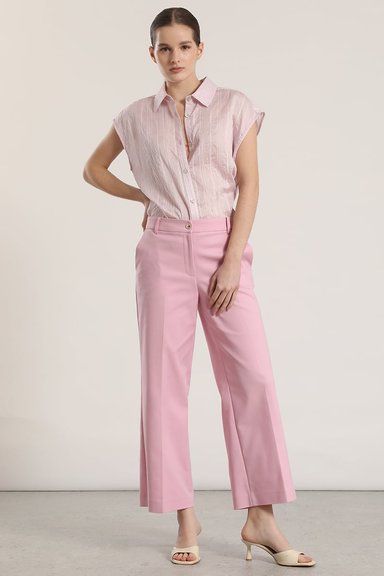 PANTALON ANCHO CROPPED LIOLA MUJER ROSA - 4