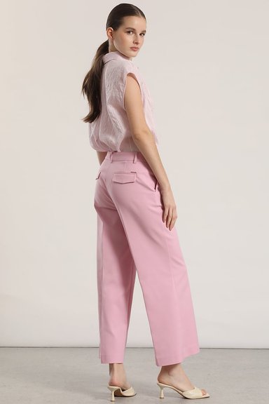 PANTALON ANCHO CROPPED LIOLA MUJER ROSA - 5