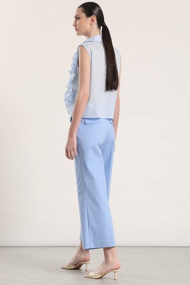 PANTALON ANCHO CROPPED LIOLA MUJER CELESTE - 7