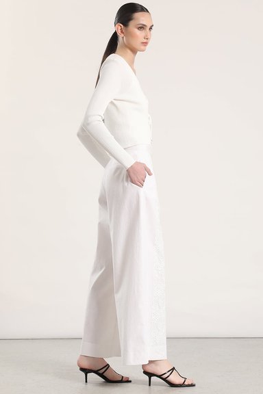 PANTALON ANCHO LINO MUJER LIOLA CRUDO - 4