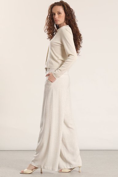PANTALON ANCHO LINO LIOLA MUJER BEIGE - 2
