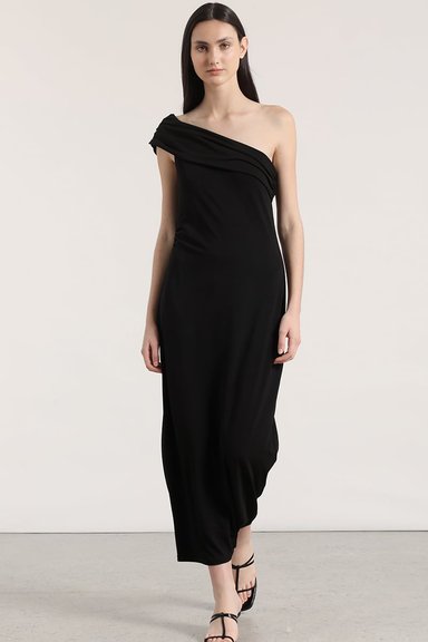 VESTIDO MAXI UN HOMBRO LIOLA MUJER NEGRO - 1