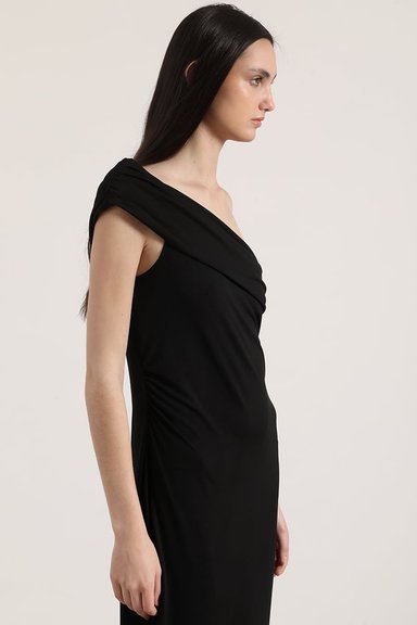 VESTIDO MAXI UN HOMBRO LIOLA MUJER NEGRO - 6