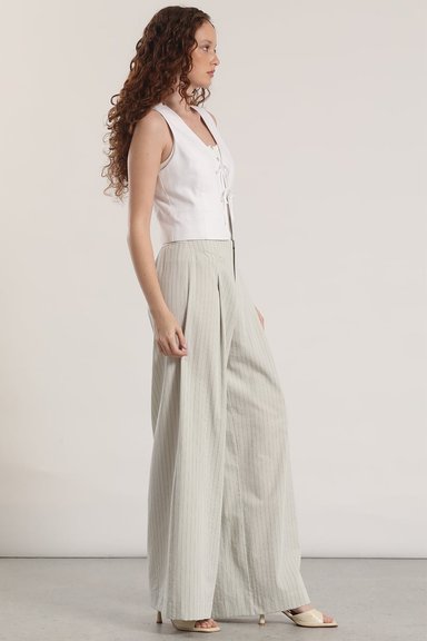 PANTALON ANCHO LIOLA MUJER GRIS - 4