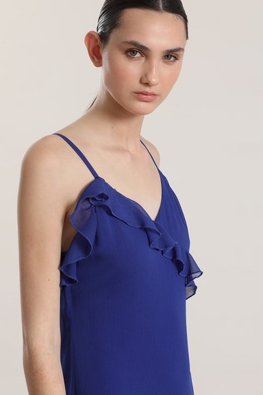 VESTIDO MAXI VOLANTES LIOLA MUJER AZULINO - 3