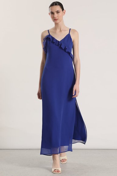 VESTIDO MAXI VOLANTES LIOLA MUJER AZULINO - 8