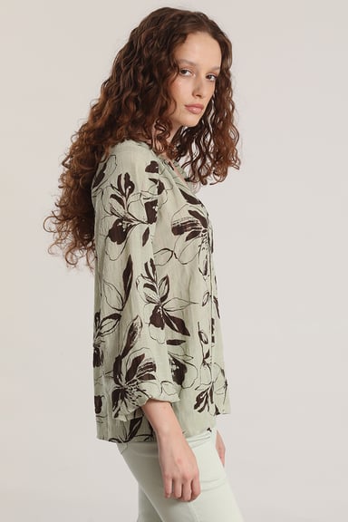 BLUSA ESTAMPADO FLORAL LIOLA MUJER VERDE - 3
