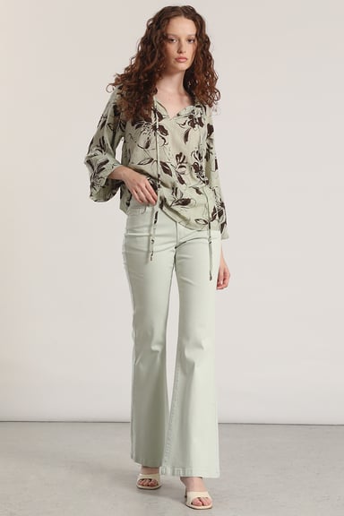 BLUSA ESTAMPADO FLORAL LIOLA MUJER VERDE - 6
