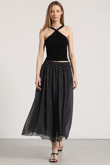 FALDA MIDI ESTAMPADO LIOLA MUJER NEGRO - 2