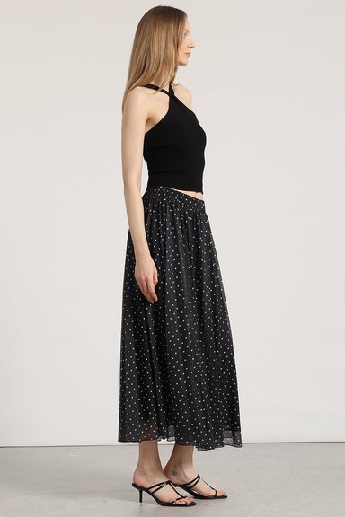 FALDA MIDI ESTAMPADO LIOLA MUJER NEGRO - 3