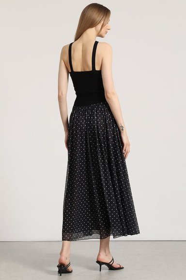 FALDA MIDI ESTAMPADO LIOLA MUJER NEGRO - 4