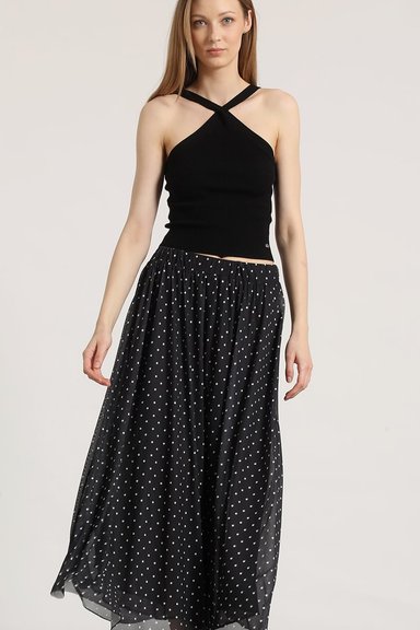 FALDA MIDI ESTAMPADO LIOLA MUJER NEGRO - 5