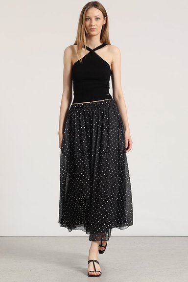 FALDA MIDI ESTAMPADO LIOLA MUJER NEGRO - 6