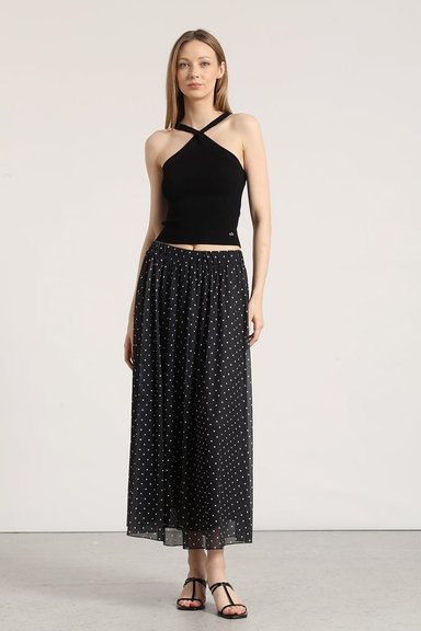 FALDA MIDI ESTAMPADO LIOLA MUJER NEGRO - 7