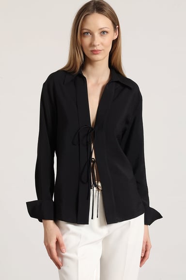 BLUSA AMARRAS LIOLA MUJER NEGRO - 1
