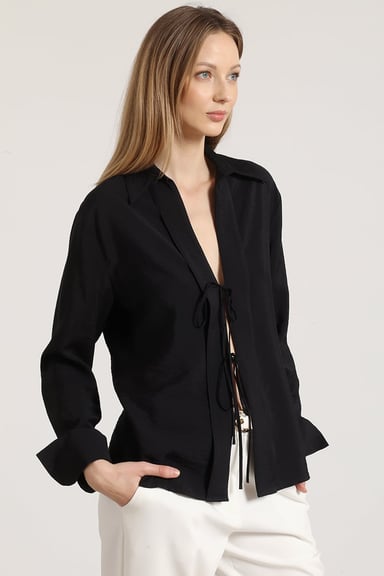 BLUSA AMARRAS LIOLA MUJER NEGRO - 5