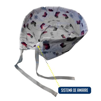 GORRO MIKE'S BLANCO COFIA CLÍNICO AMARRE ANTIFLUIDO LAVABLE MARI MIKE`S - 4