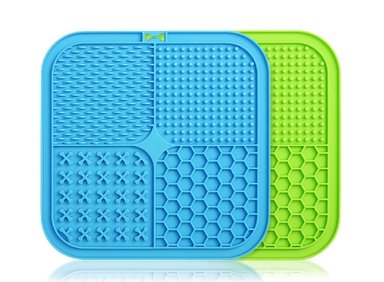 LICK MAT DE SILICONA PARA ALIMENTACION LENTA MASCOTAS - 4 TEXTURAS TURQUESA - 1