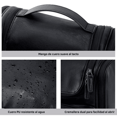 Bagsmart Neceser de Viaje Compacto en Cuero Sintético Negro - 5