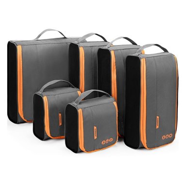 BAGSMART - CUBOS DE COMPRESIÓN Y ORGANIZACIÓN (6 UNIDADES) - GRIS NARANJA - 1