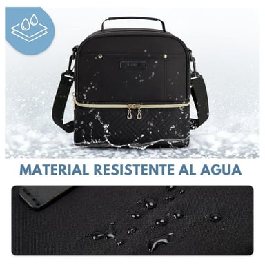 TOURIT LONCHERA CON AISLAMIENTO TÉRMICO CUBIERTA DOBLE 10,6L - NEGRO - 5