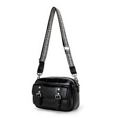 ECOUSI BOLSO MENSAJERO MIA CON CORREA ANCHA - NEGRO - 6