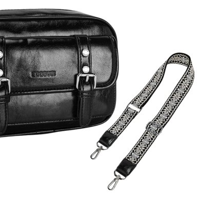 ECOUSI BOLSO MENSAJERO MIA CON CORREA ANCHA - NEGRO - 7
