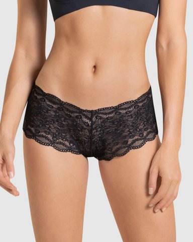 PANTIES MUJER LEONISA 72264 HIPSTERS Y CACHETEROS NEGRO - 2