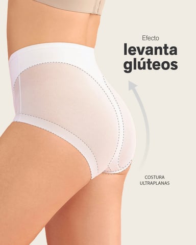 PANTIES MUJER LEONISA 12657 PANTY CONTROL SUAVE BLANCO - 4