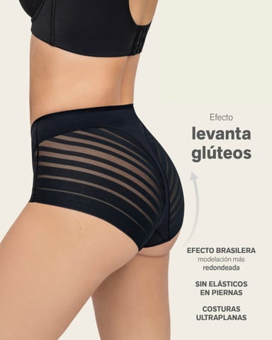 PANTIES MUJER LEONISA 12903 PANTY CONTROL SUAVE NEGRO - 4