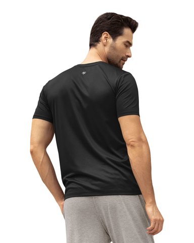 CAMISETA DEPORTIVA MASCULINA SEMIAJUSTADA DE SECADO RAPIDO 508007 NEGRO - 2