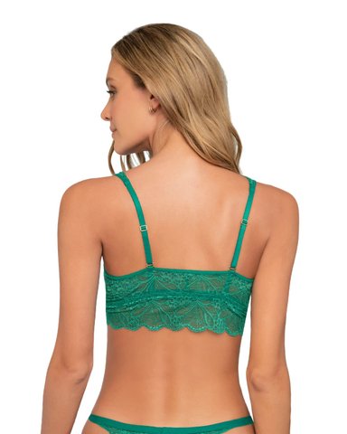 BRALETTE MUJER LEONISA 91012 CON COPAS EN ESPUMA CUBIERTO EN ENCAJE VERDE - 2