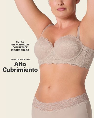 SOSTE N BALCONET DE REALCE ALTO CON MAXIMO CUBRIMIENTO DE ESPALDA SPECIAL FIT 011877 GRIS - 3