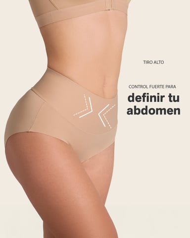 CALZÓN MUJER LEONISA 92045 CLÁSICO TIRO ALTO CONTROL FUERTE DE ABDOMEN CAFÉ MEDIO - 3