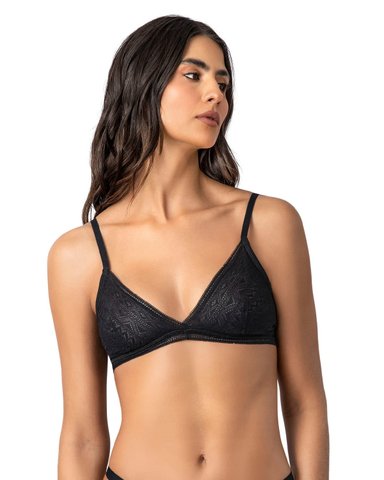BRALETTE EN ENCAJE DE TEXTURA ULTRASUAVE 091143 NEGRO - 1