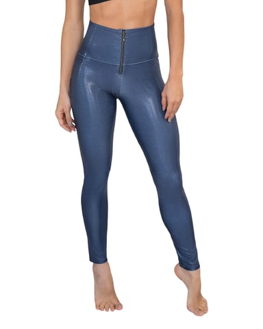 LEGGINGS CON ACABADO IMITACION CUERO CON CONTROL DE ABDOMEN 441000 AZUL OSCURO - 1