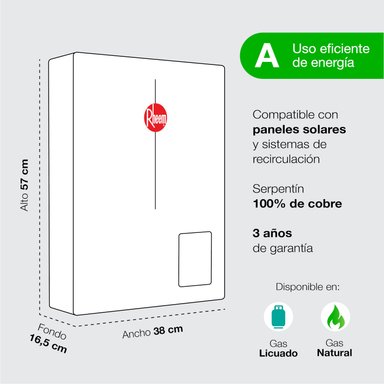 CALEFONT A GAS LICUADO 18 L RHEEM TIRO FORZADO - 7