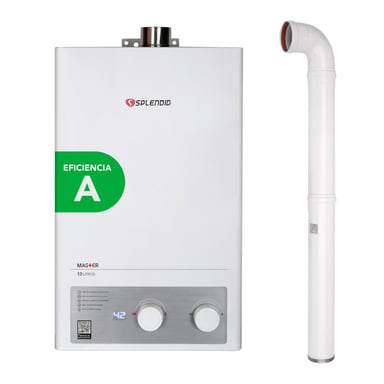 PACK CALEFONT A GAS LICUADO 13 L SPLENDID TIRO FORZADO + KIT EVACUACIÓN - 1