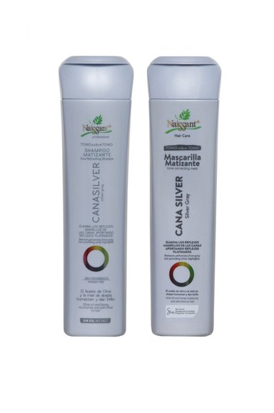 PACK NAISSANT SHAMPOO Y MASCARILLA MATIZADOR CANA SILVER - 1