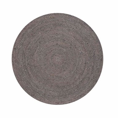 ALFOMBRA FORM DESIGN REDONDA YUTE GOBI NATURAL GRIS OSCURO 150 X 150 CM - 1
