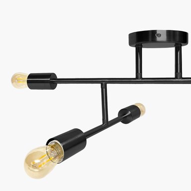 LAMPARA DE TECHO LEXIE X6 NEGRO FORM - 4